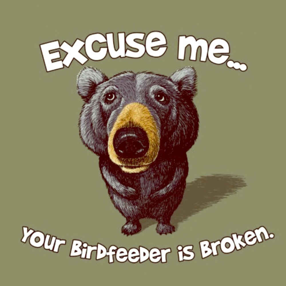 Bear T-shirt Excuse Me, Your Bird-feeder is Broken